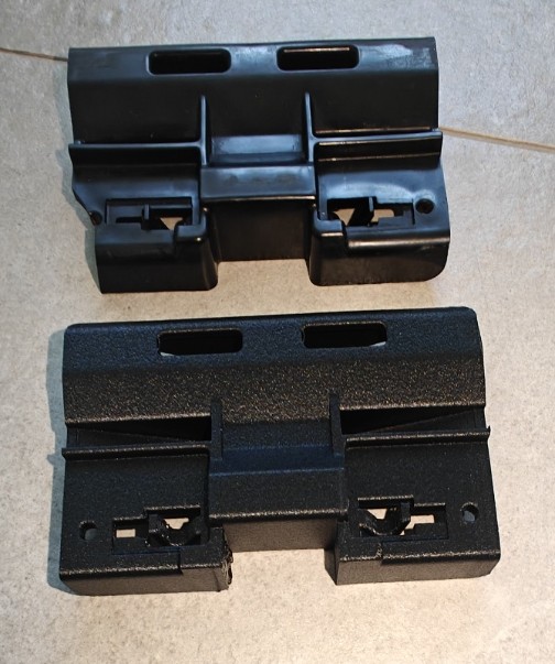 Original Garador B&D CADP opener component beside a PA6-CF printed replacement.
