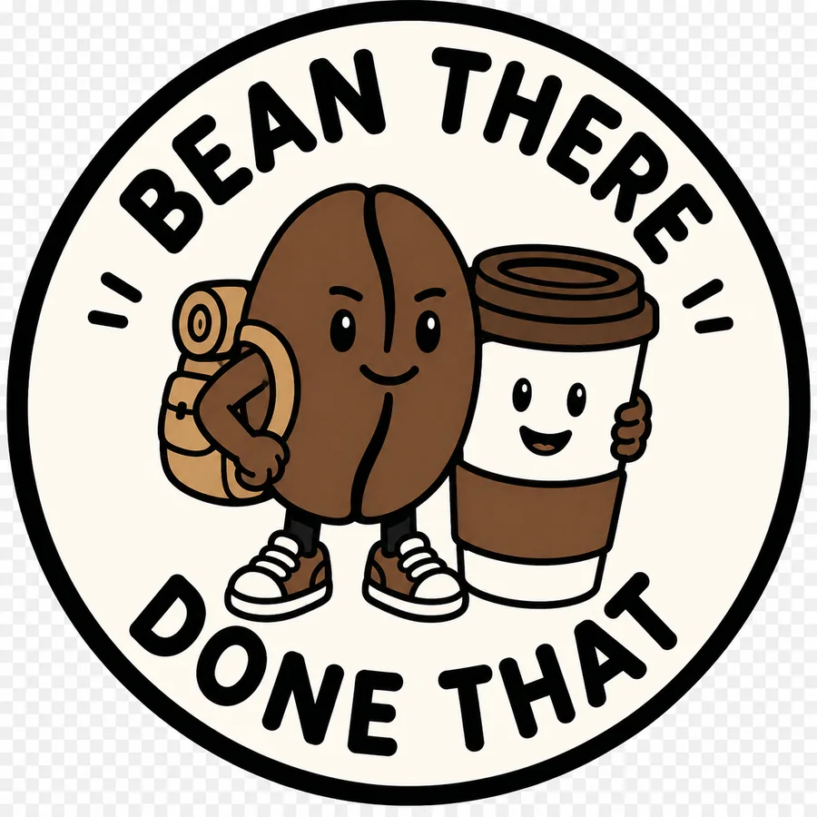 Bean There, Done That coffee coaster design number 01.