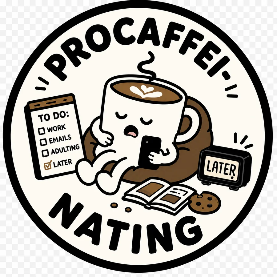 Procaffeinating coffee coaster design number 03.