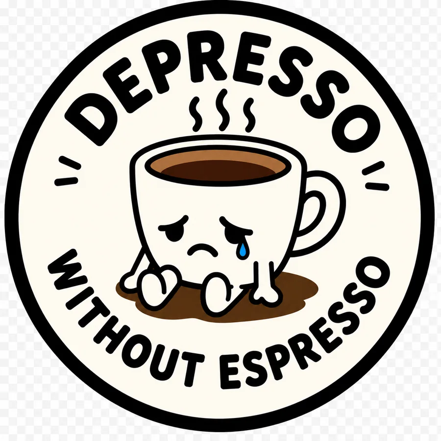 Depresso Without Espresso coffee coaster design number 05.