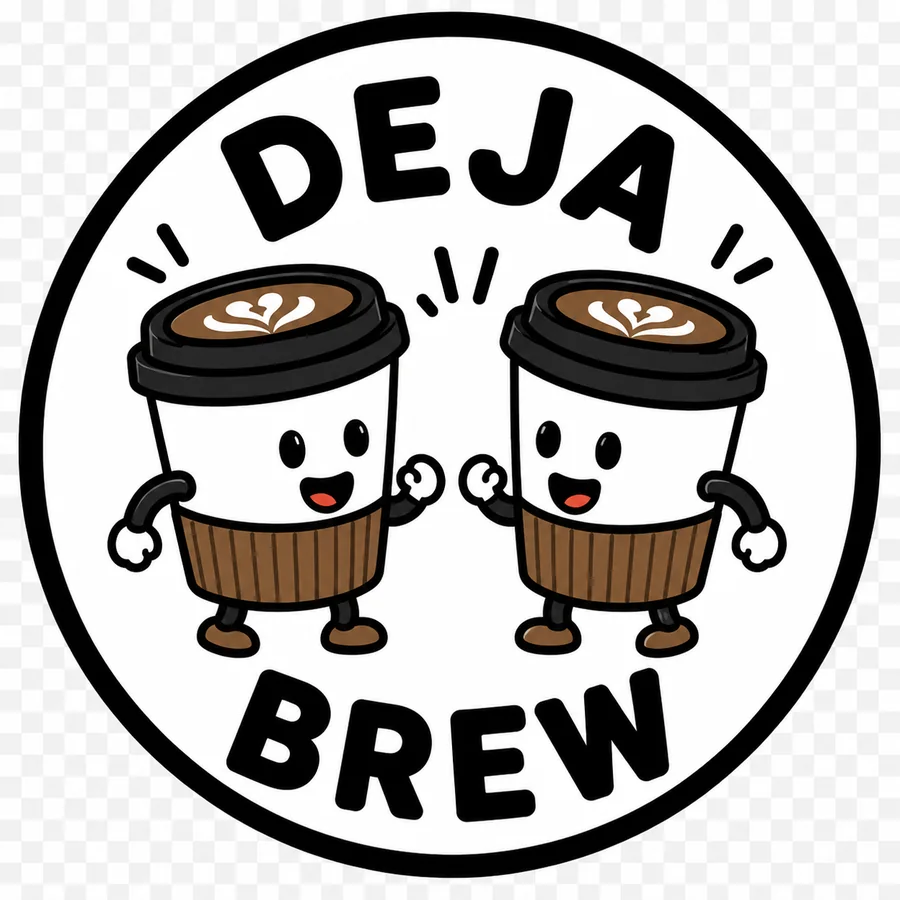 Deja Brew coffee coaster design number 06.