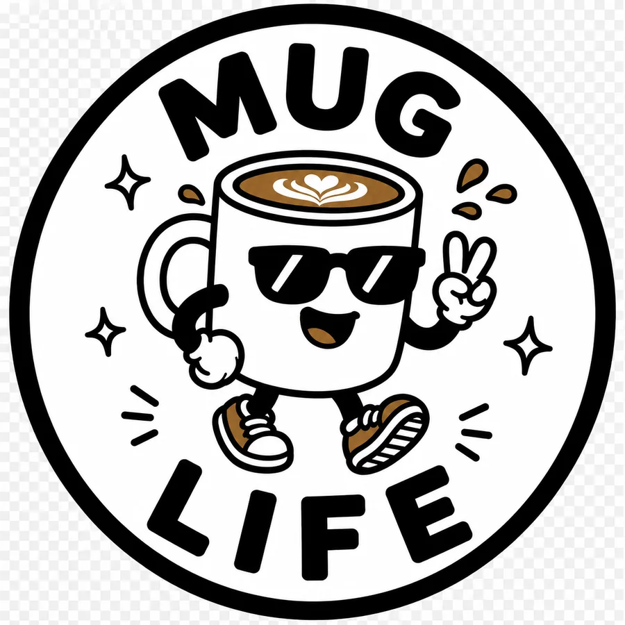 Mug Life coffee coaster design number 08.