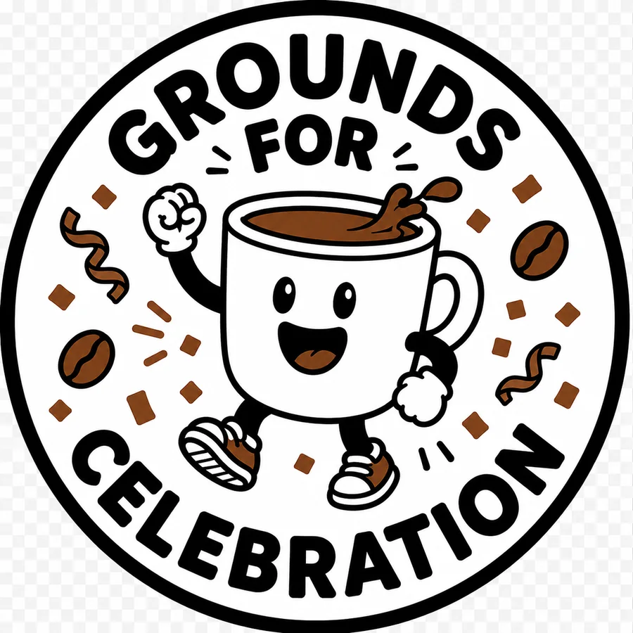 Grounds for Celebration coffee coaster design number 10.