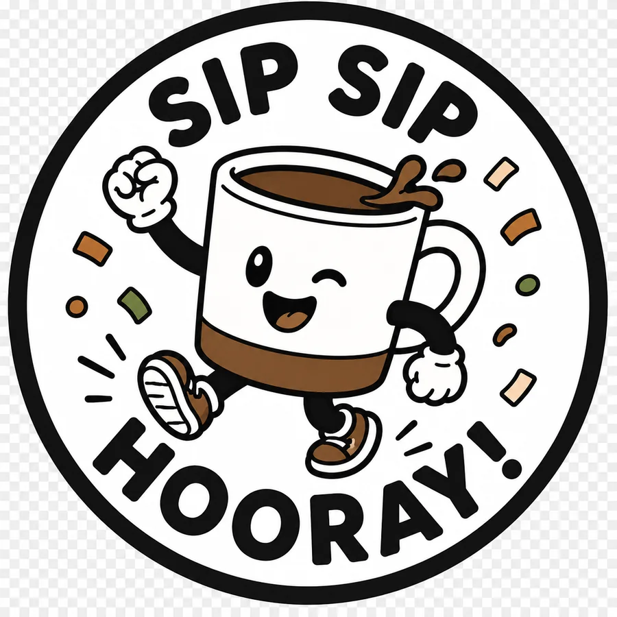 Sip Sip Hooray coffee coaster design number 12.