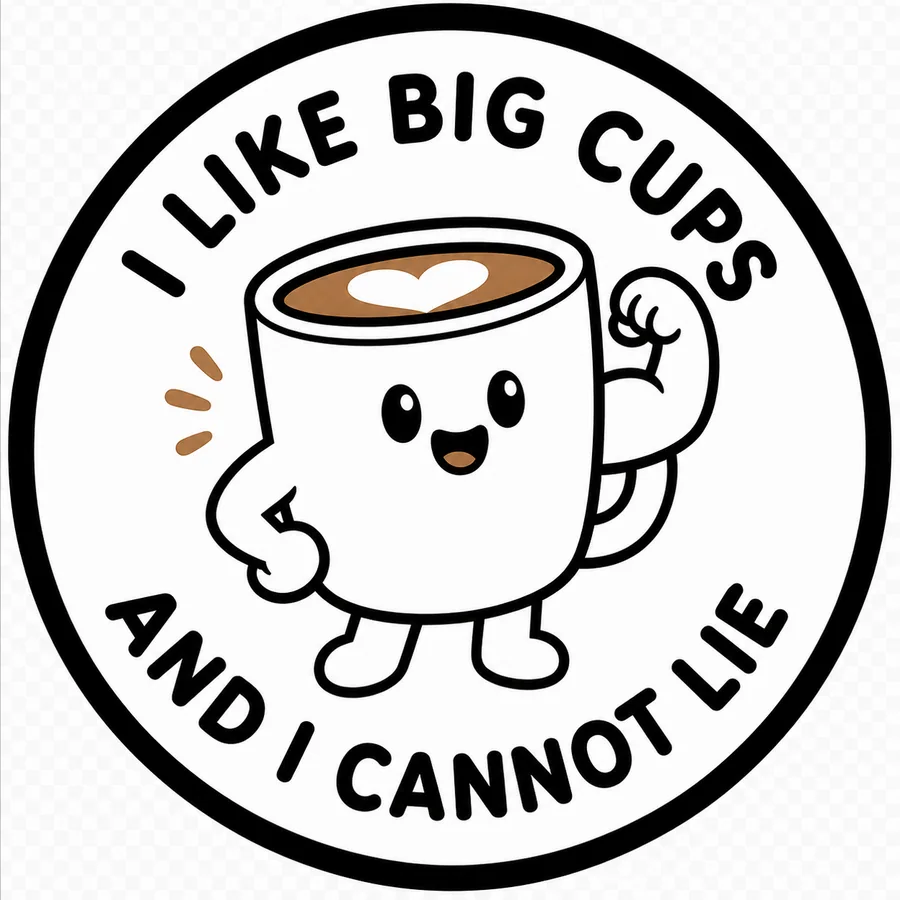 I Like Big Cups and I Cannot Lie coffee coaster design number 21.