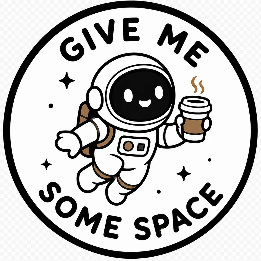 Give Me Some Space coffee coaster design number 23.