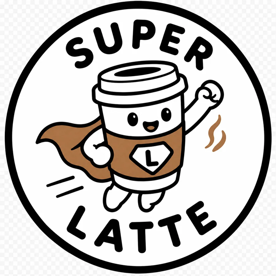 Super Latte coffee coaster design number 27.