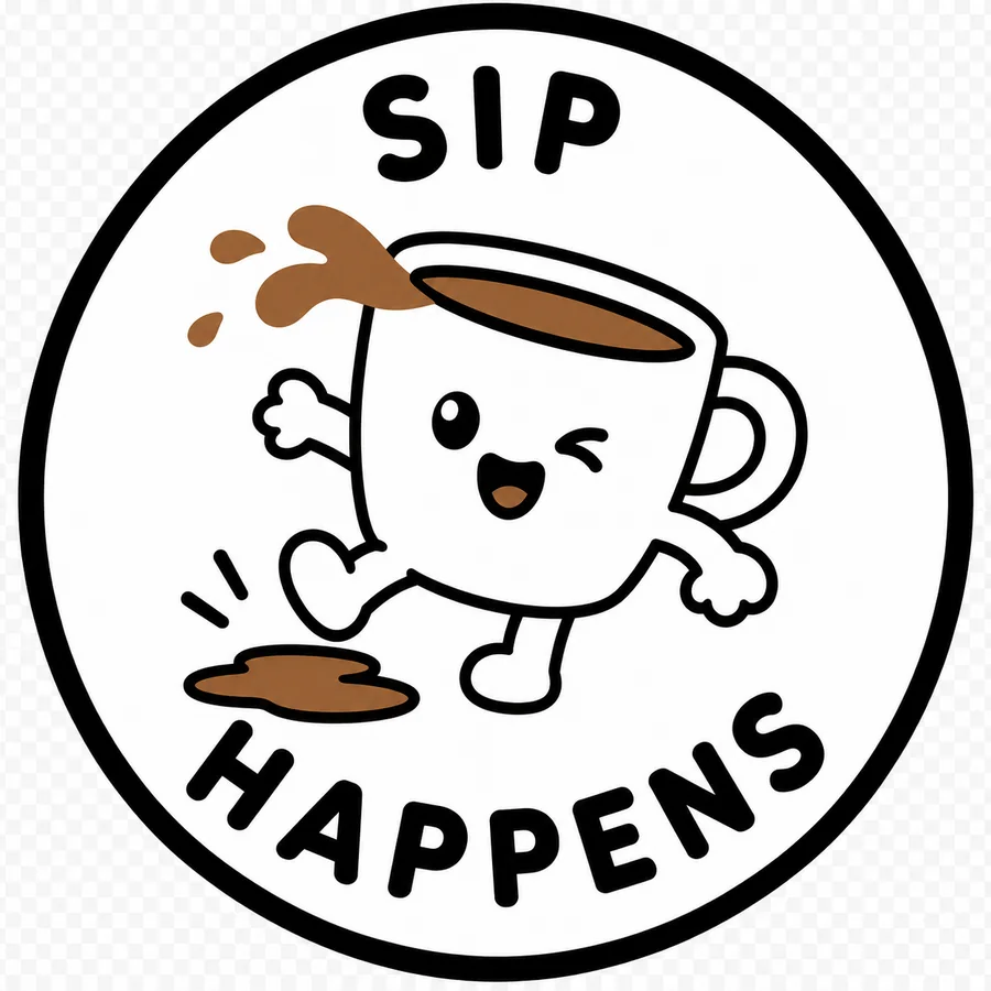 Sip Happens coffee coaster design number 30.
