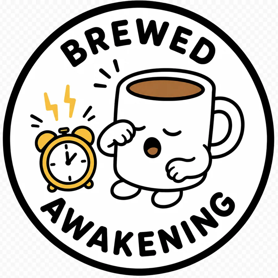 Brewed Awakening coffee coaster design number 32.
