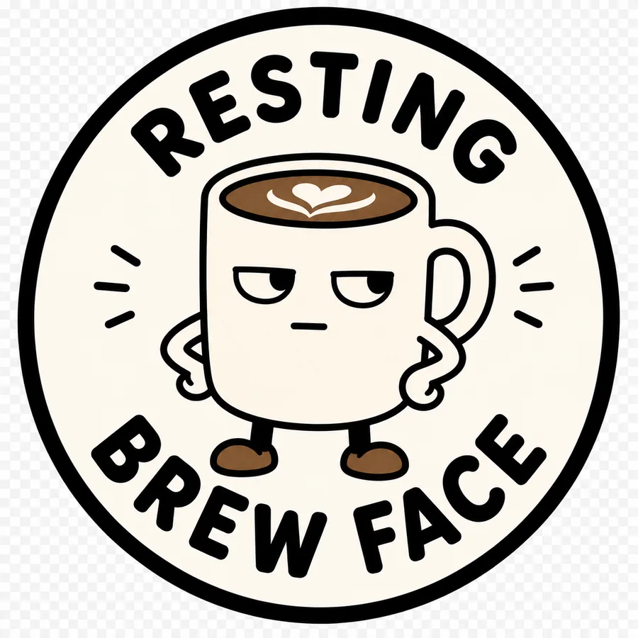 Resting Brew Face coffee coaster design number 33.