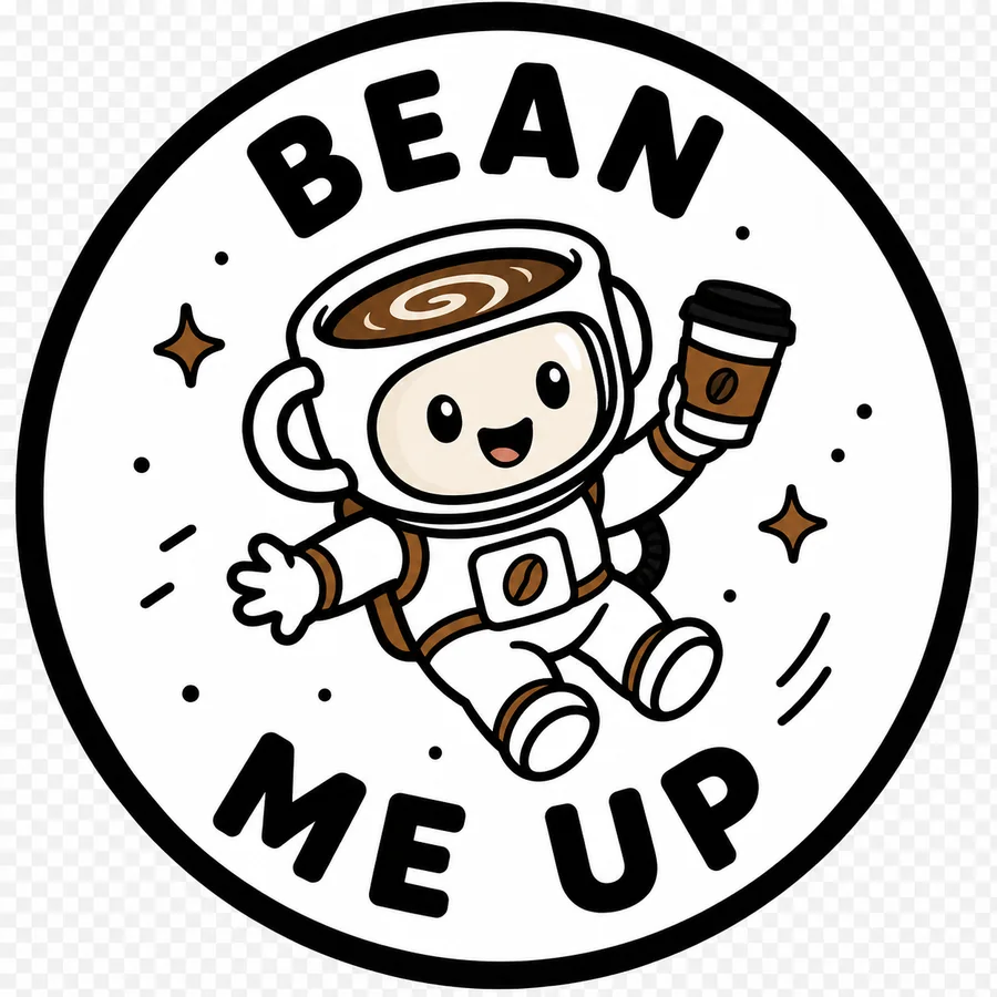 Bean Me Up coffee coaster design number 34.