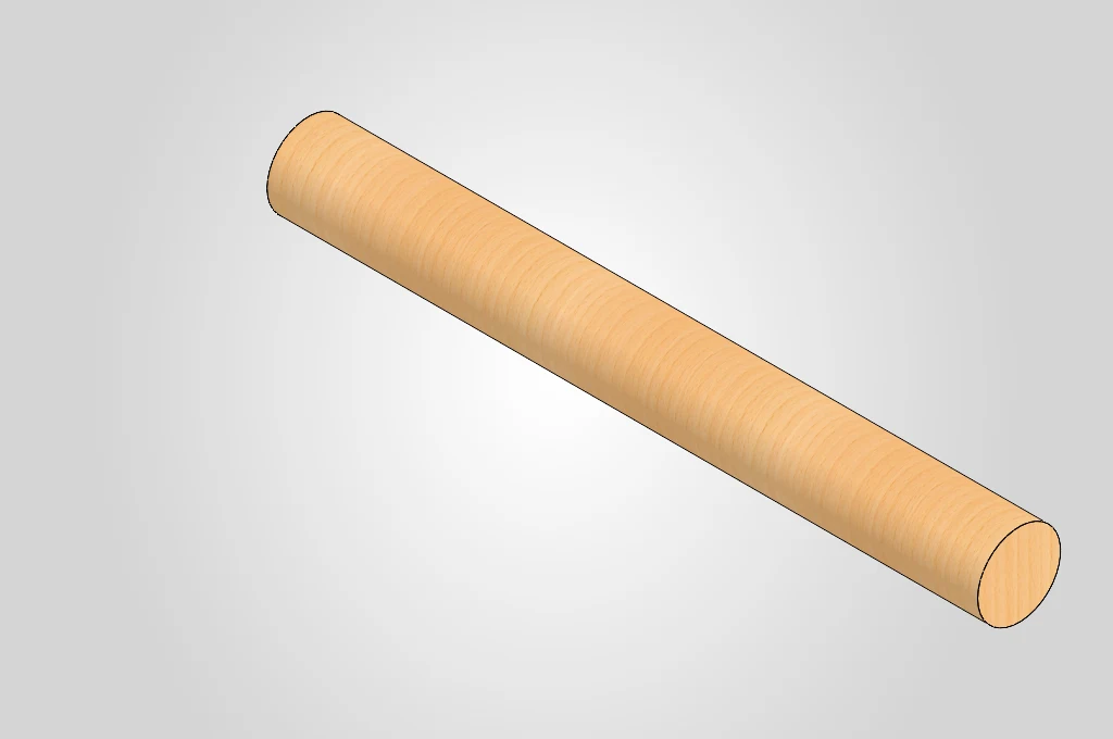 CAD render of the Quality3Ds Makita replacement wooden handle.