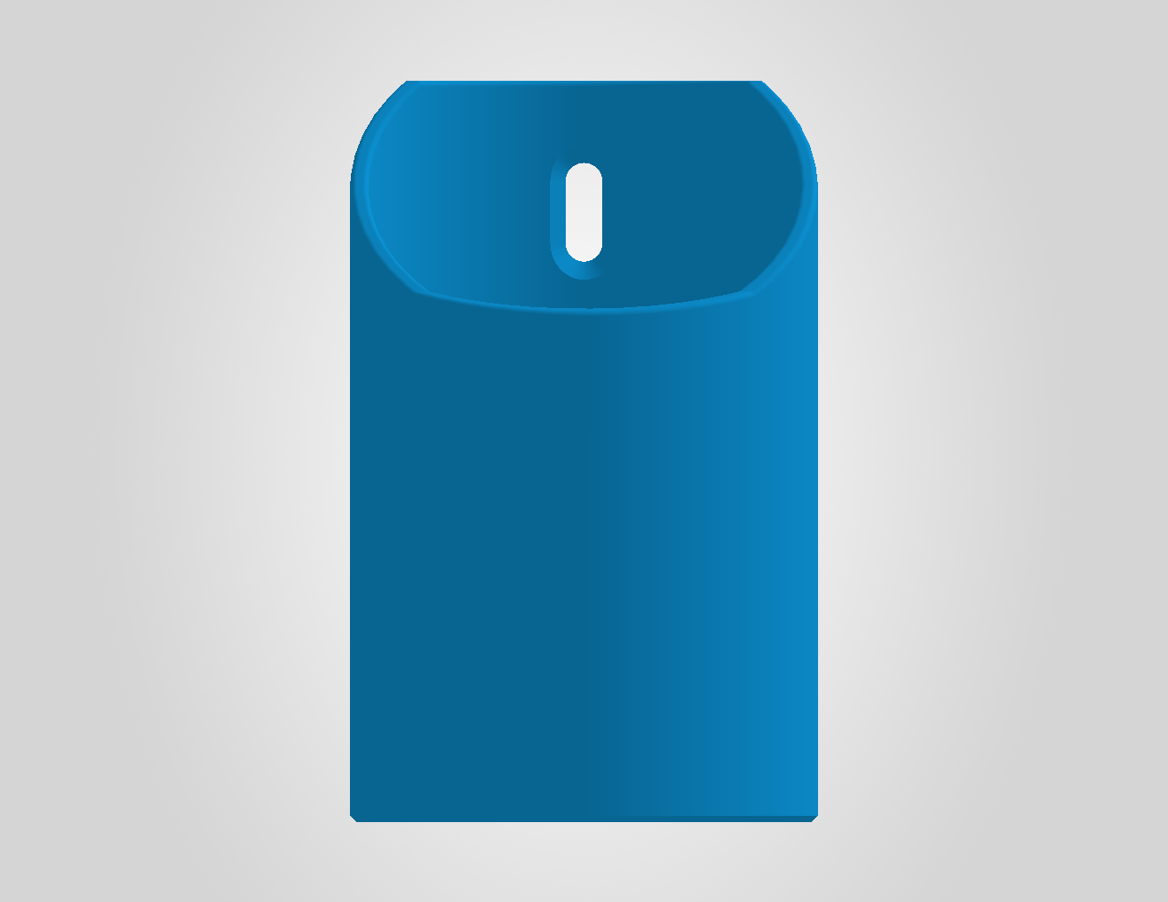 Front CAD view of the tractor bottle holder.