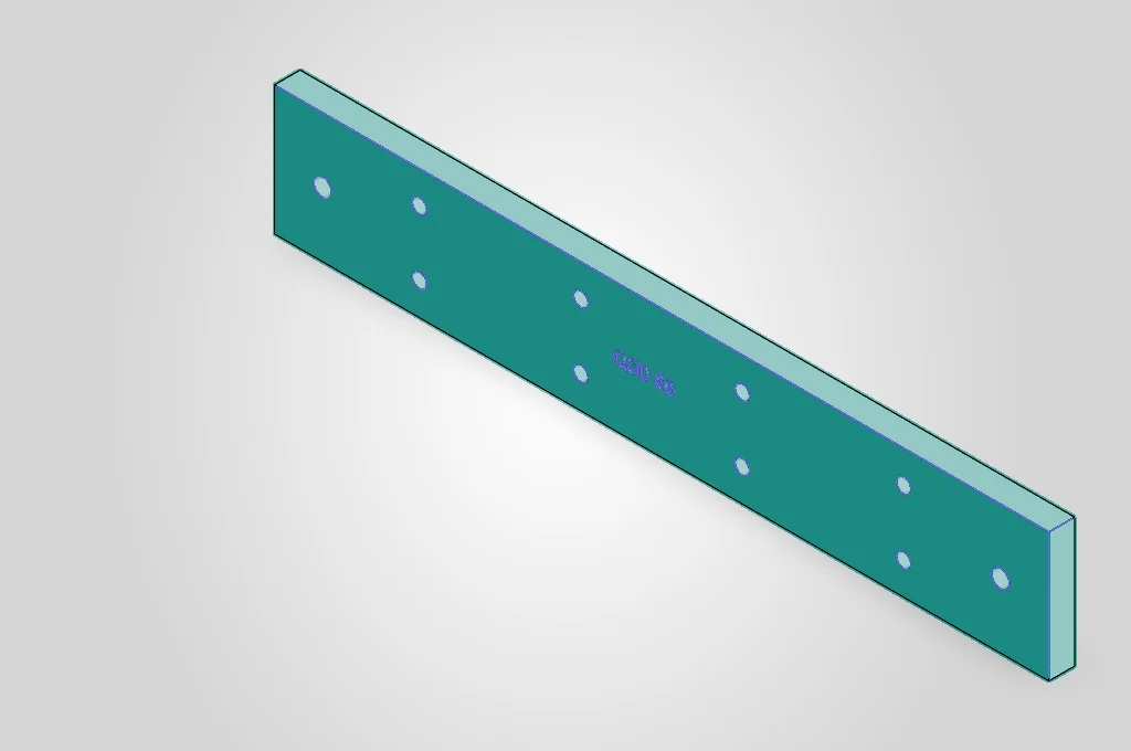 CAD render of the Q3D ToolWall 240 mm common mounting rail.